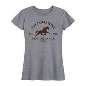 Yellowstone Heather Gray Horse Logo Relaxed-Fit Tee Size Large